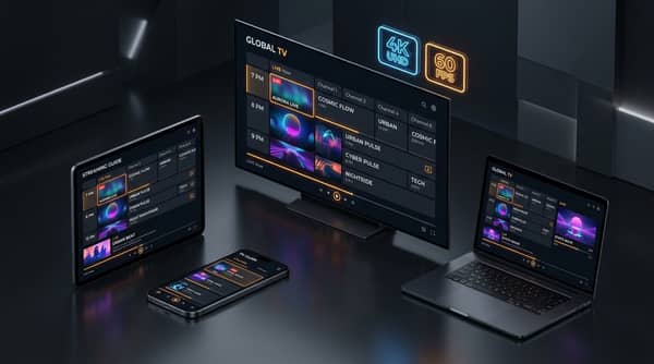 IPTV on TV, tablet, laptop and phone