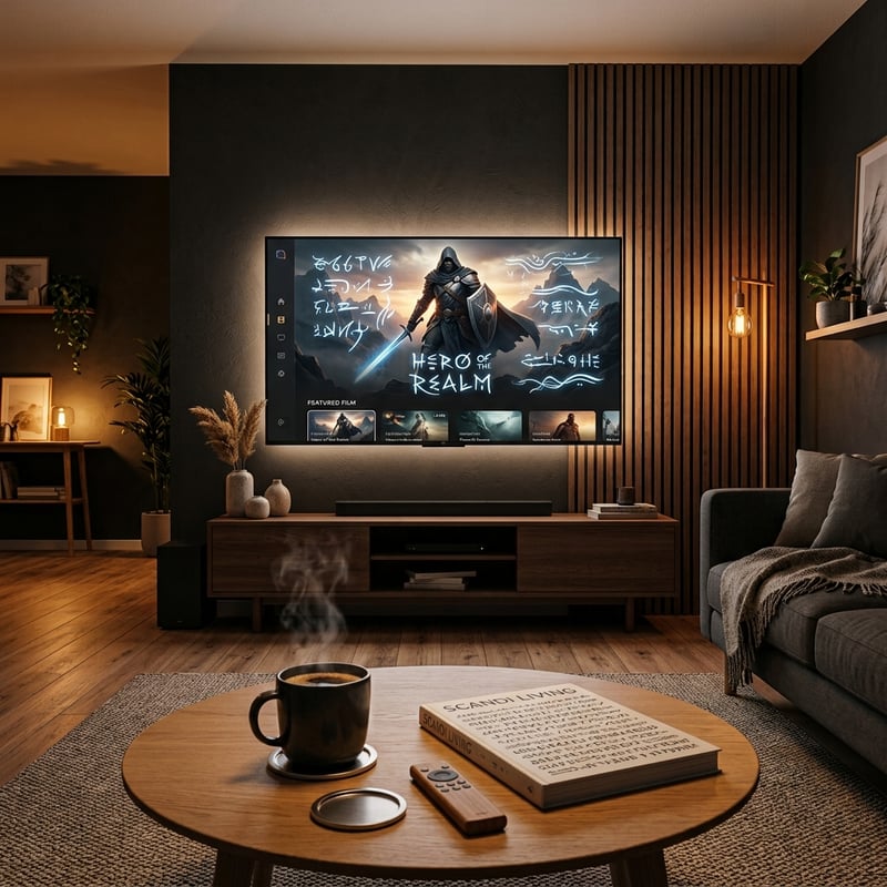 A flat screen TV with a video game on it.