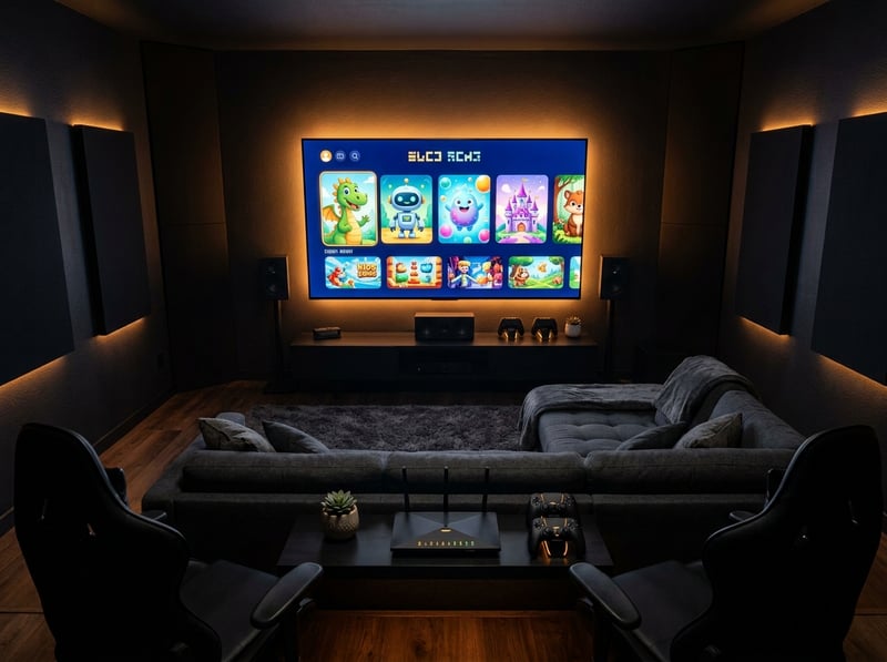 A large flat screen TV with a video game on it.