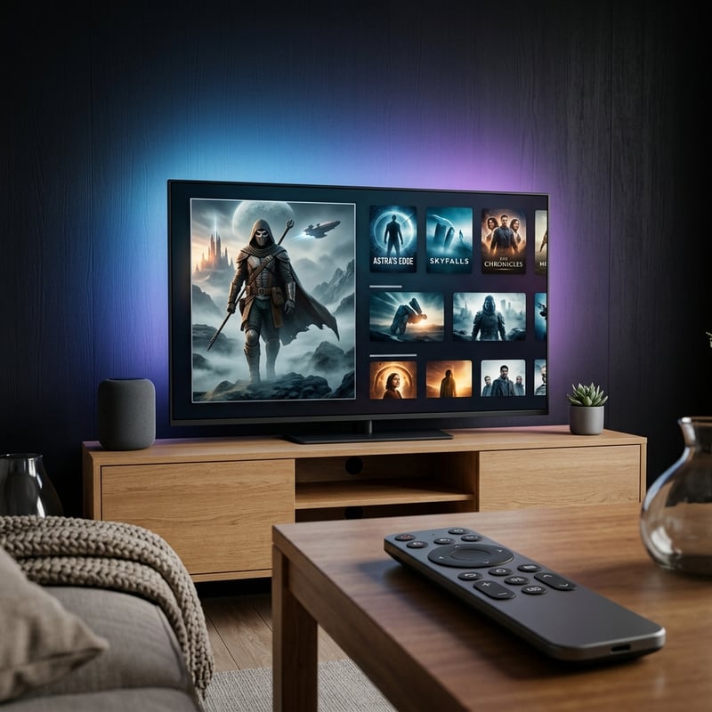 A flat screen TV with a picture of a man on it.