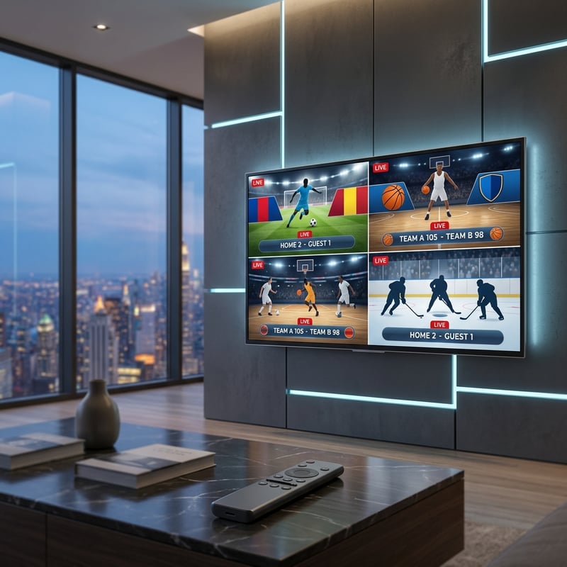A flat screen TV with multiple games on it.