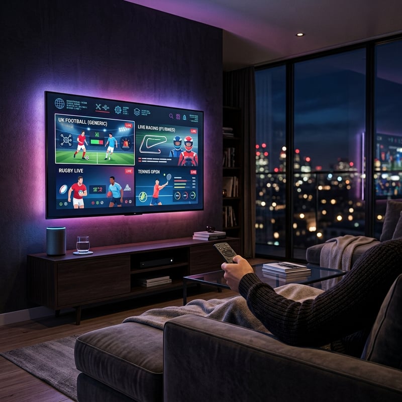 A man sitting on a couch in front of a flat screen TV.