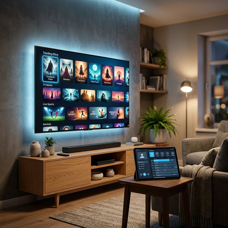 A large flat screen TV with a selection of movies and shows on it.