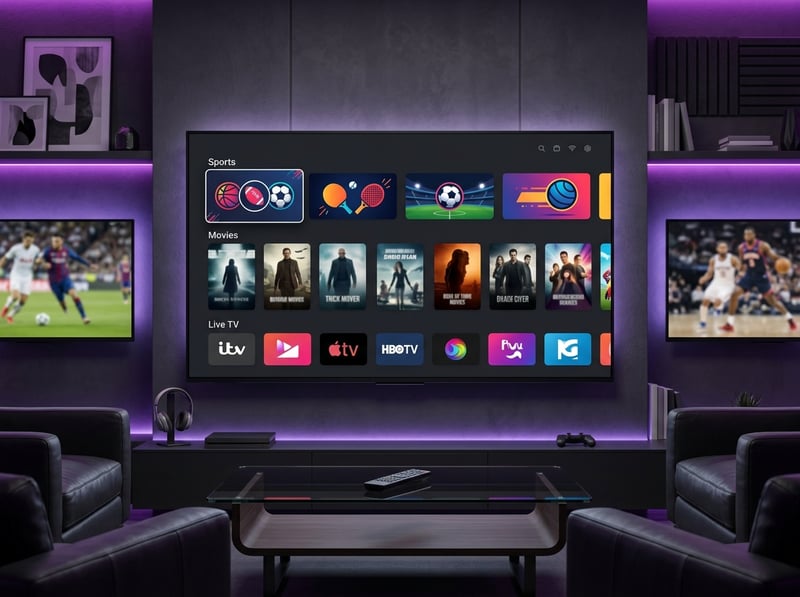 A flat screen TV with a sports channel on it.